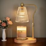 Candle Warmer Lamp - Candle Warmer Lamp with Timer and Dimmer Adjustable Height,Electric Wax Melt Warmer with 2 Bulbs for Scented Jar Candles Home Decor Mother's Day Gifts, Amber