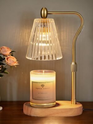 Candle Warmer Lamp - Candle Warmer Lamp with Timer and Dimmer Adjustable Height,Electric Wax Melt Warmer with 2 Bulbs for Scented Jar Candles Home Decor Mother's Day Gifts, Amber
