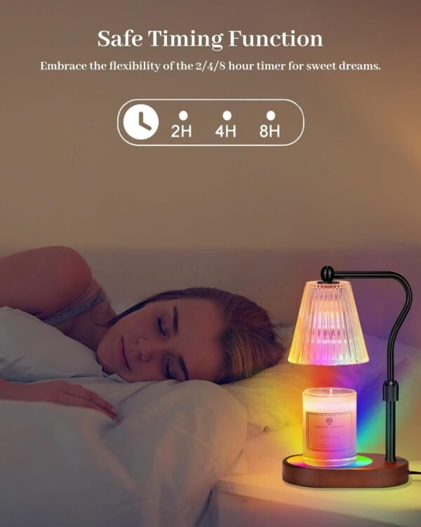 Engpure Candle Warmer Lamp with 7 LED Colors Lamp,Candle Warmer with Timer Dimmer Adjustable Height,Christmas Gift for Women Mom,Birthday Gifts for Women Mom