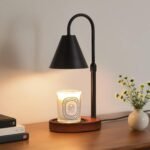 Black Candle Warmer Lamp with Timer and Dimmer,Mother's Day\/Birthday for Mom\/Wife,Electric Wax Melt Warmer,Home Decor,Scented Jar Lamp,Adjustable Height,with 2 Bulbs