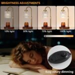 Candle Warmer Lamp with Dimmer and Timer,Home Decor Lamp for Scented Jar,Antique Brass Electric Wax Melt Warmer,Mother's Day\/Birthday\/Christmas Gifts for Mom\/Wife,Adjustable Height,with 2 Bulbs