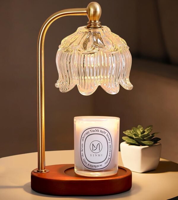 Candle Warmer Lamp with Timer Dimmable,Antique Brass Candle Lamp,Wax Melt Warmer Light for Jar Candles,Mother's Day\/Birthday Gifts for Mom\/Wife,Home Decor Lamp,with 2 Bulbs