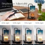 Candle Warmer Lamp with Timer: Navy Blue Candle Warming Lamp with 2 Bulbs Height Adjustable Wax Melt Dimmable Bedroom Decor for Women
