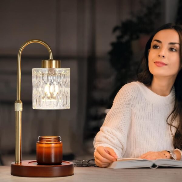 Candle Warmer Lamp with Dimmer and Timer,Home Decor Lamp for Scented Jar,Antique Brass Electric Wax Melt Warmer,Mother's Day\/Birthday\/Christmas Gifts for Mom\/Wife,Adjustable Height,with 2 Bulbs