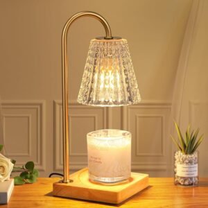 Hong-in Candle Warmer Lamp, Candle Lamp Warmer with Timer,Wax Melt Warmer,Crystal Candle Heater Lamp for Scented Wax, Elegant Home Decor, Clear Glass