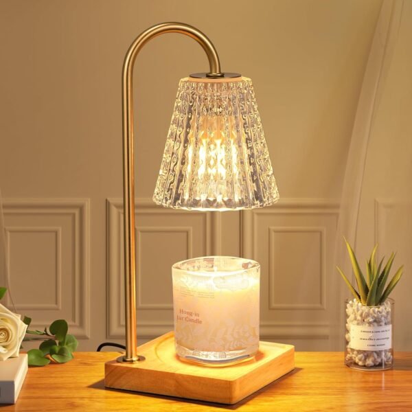 Candle Warmer Lamp, Candle Lamp Warmer with Timer,Wax Melt Warmer,Crystal Candle Heater Lamp for Scented Wax, Elegant Home Decor, Clear Glass