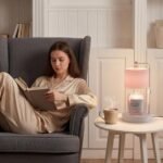 Pink Candle Warmer Lamp with Timer, Modern Farmhouse Dimmable Candle Warmer, Height Adjustable Electric Candle Lamp Warmer with 2 Bulbs, Home Decor for Bedroom-Pink