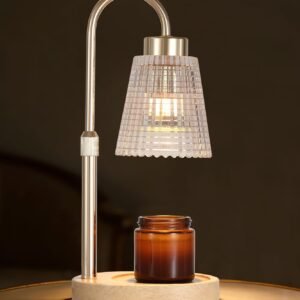 MEIXISUE Gold Candle Warmer Lamp with Timer and Dimmer,Fragrance Electric Wax Melt Warmer with 2 Bulbs,Scented Jar Lamp,Mother's Day\/Birthday\/Christmas Gifts for Mom\/Wife,Home Decor,Adjustable Height