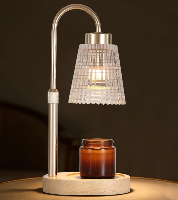 Gold Candle Warmer Lamp with Timer and Dimmer,Fragrance Electric Wax Melt Warmer with 2 Bulbs,Scented Jar Lamp,Mother's Day\/Birthday\/Christmas Gifts for Mom\/Wife,Home Decor,Adjustable Height