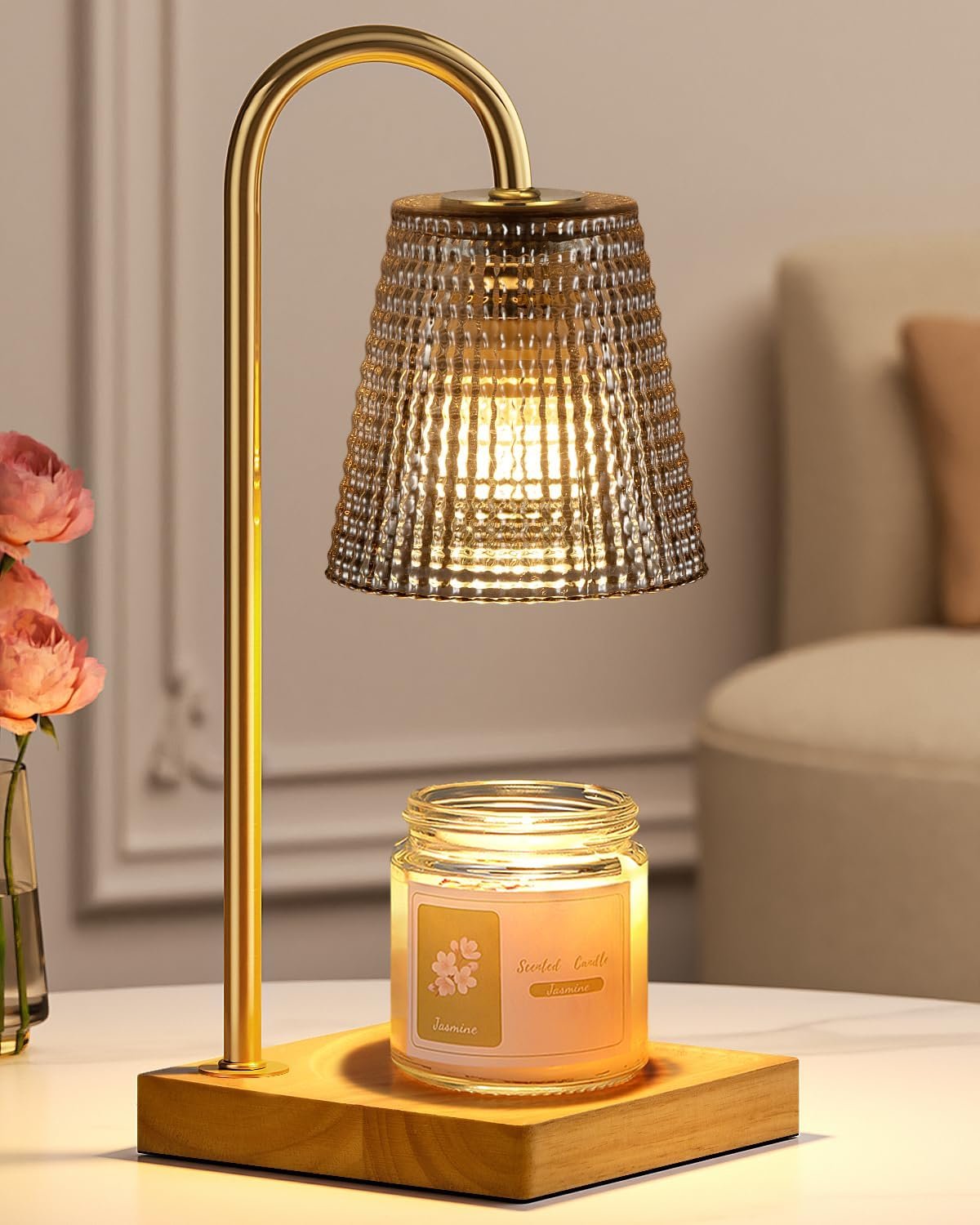 Black and Gold Candle Warmer Lamp with Timer Dimmer,Birthday Gifts for Women Mom,House Warming Gifts New Home Room Decor,Vintage Wax Warmer for Scented Wax Jar Candles