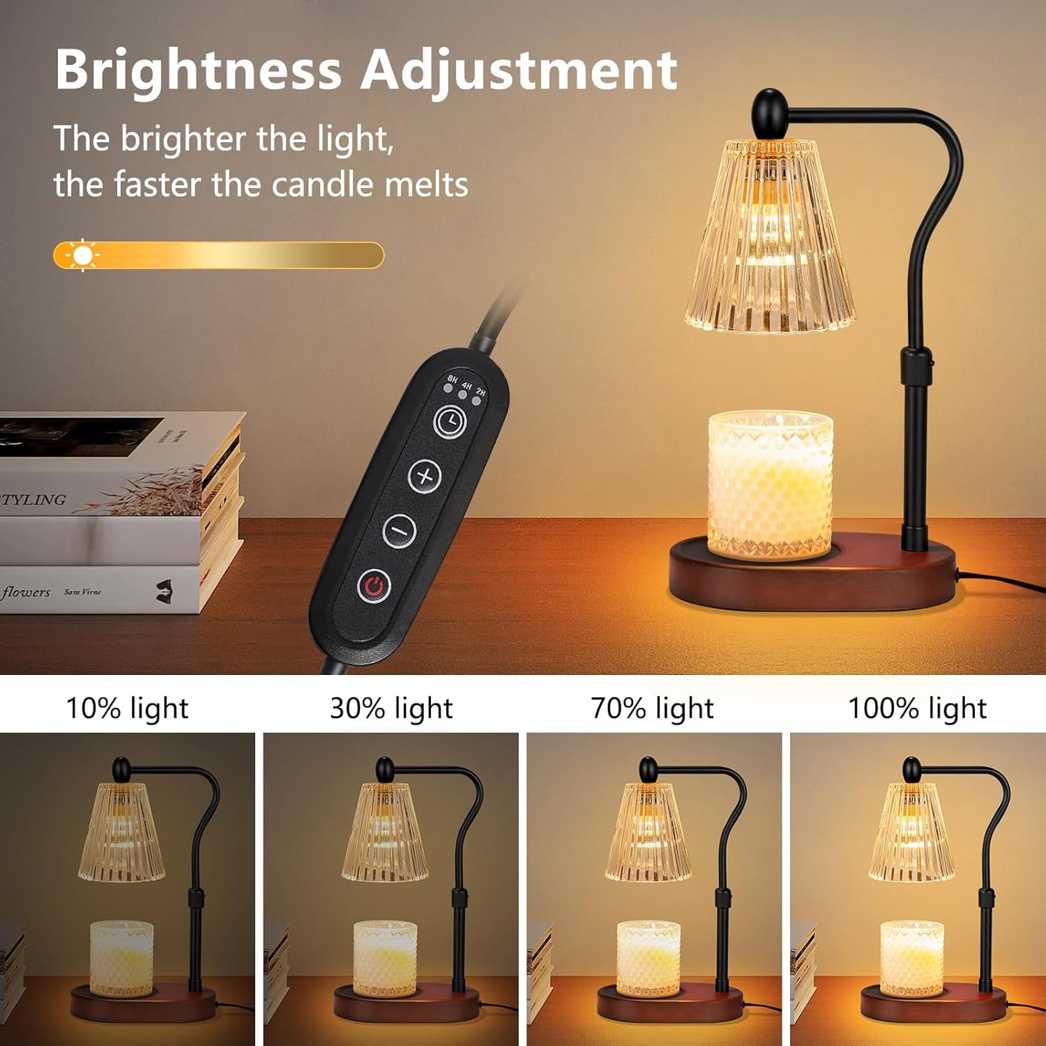 Engpure Candle Warmer Lamp with Dimmer, Candle Warmer with Timer Adjustable Height for Scented Wax Jar Candles, Gifts for Women Mom New Home Decor, for Women Mothers Day - Image 2