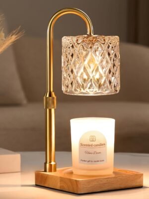 Candle Warmer Lamp with Timer -Dimmable Adjustable Height Wax Melt Warmer for Jar Candles,Vintage Home Decor with Elegant Clear Glass,Birthday Gifts for Women, Mom, Friend, Sister
