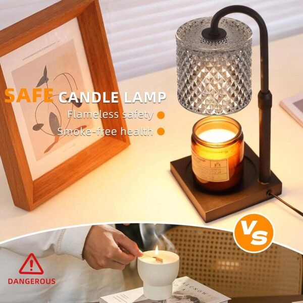 YAYIT Candle Warmer Lamp with Timer Dimmer Adjustable Height, Candle Warmer with 2 Bulbs for Jar Candles, Home Decor, for Women Birthday