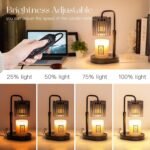 Candle Warmer Lamp with Timer: Black Candle Warming Lamp Height Adjustable Wax Melt Warmer Dimmable Modern Farmhouse New Home Bedroom Decor Mothers Day Housewarming Gift for Women