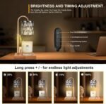 Candle Warmer Lamp with 3 Bulbs, Adjustable Height Dimmable Candle Warmer with Timer, Compatible with Large Jar Candles, Candle Lamp with Charming Gift Box Ribbon for Her\/Him