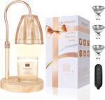 Candle Warmer Lamp with 3 Bulbs, Adjustable Height Dimmable Candle Warmer with Timer, Compatible with Large Jar Candles, Candle Lamp with Charming Gift Box Ribbon for Her\/Him