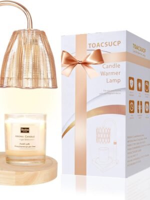 Candle Warmer Lamp with 3 Bulbs, Adjustable Height Dimmable Candle Warmer with Timer, Compatible with Large Jar Candles, Candle Lamp with Charming Gift Box Ribbon for Her\/Him