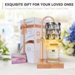 Candle Warmer Lamp with 3 Bulbs, Adjustable Height Dimmable Candle Warmer with Timer, Compatible with Large Jar Candles, Candle Lamp with Charming Gift Box Ribbon for Her\/Him