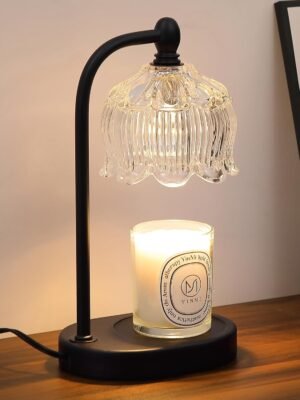 Black Candle Warmer Lamp with Timer and Dimmer,Flameless Wax Melt Warmer for Jar Candles with 2 Bulbs,House Warming Gifts,Mother's Day\/Birthday Gifts for Mom\/Wife,Home Decor