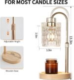 Gold Candle Warmer Lamp with Dimmer and Timer,Home Decor Lamp for Scented Jar,Electric Wax Melt Warmer,Mother's Day\/Birthday\/Christmas Gifts for Mom\/Wife,Adjustable Height,with 2 Bulbs