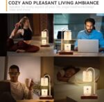 TOACSUCP Candle Warmer Lamp with 3 Bulbs, Adjustable Height Dimmable Candle Warmer with Timer, Compatible with Large Jar Candles, Candle Lamp with Charming Gift Box Ribbon for Her\/Him(Walnut)