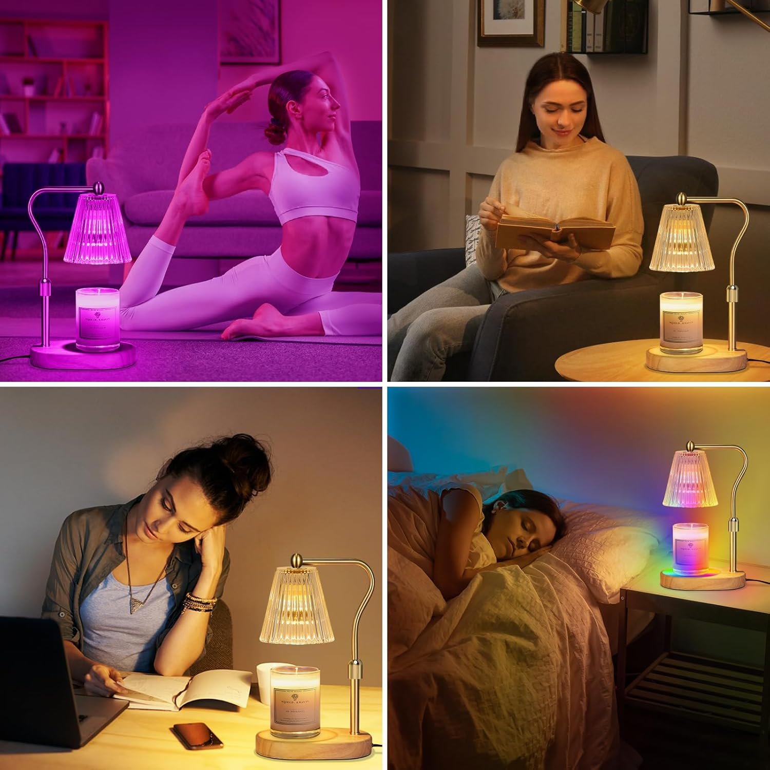 Engpure Candle Warmer Lamp with 7 LED Colors Changing,Candle Warmer with Timer Dimmer, Electric Candle Lamp with Adjustable Height Home Decor for Secented Jar Candles Christmas Gift for Mom Women - Image 7