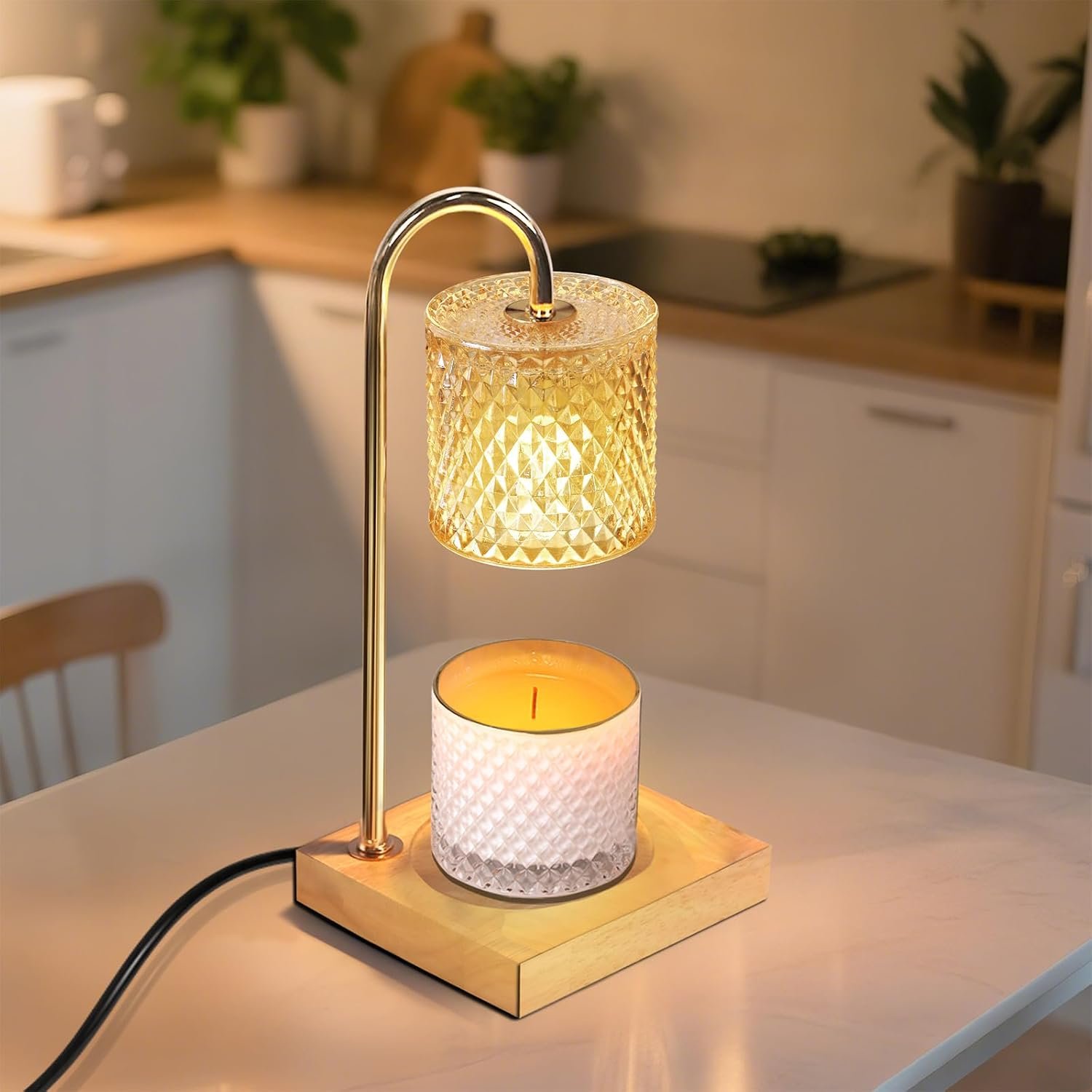 2 Pack Candle Warmer Lamp with Timer & Dimmer, Perfect Housewarming & Birthday Gifts for Women and Mom, Stylish Home Decor for Scented Wax & Jar Candles, Elegant Amber Glass Design - Image 7