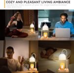 Candle Warmer Lamp with 3 Bulbs, Adjustable Height Dimmable Candle Warmer with Timer, Compatible with Large Jar Candles, Candle Lamp with Charming Gift Box Ribbon for Her\/Him(White)