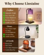 Candle Warmer Lamp with Timer Dimmer Adjustable Height, White Elephant Gifts for Women, House Warming New Home Decor Gifts for Mom, Electric Wax Warmer for Jar Candles, Purple
