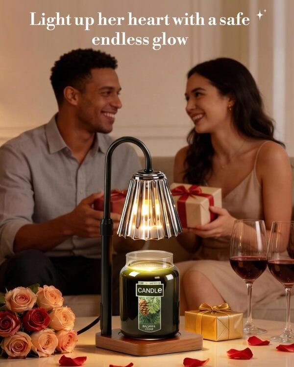 Black Candle Warmer Lamp with Timer Dimmer Adjustable Height, Birthday Gifts for Women Mom Sister Her, Office Room Home Decor, Vintage Wax Warmer House Warming Gifts