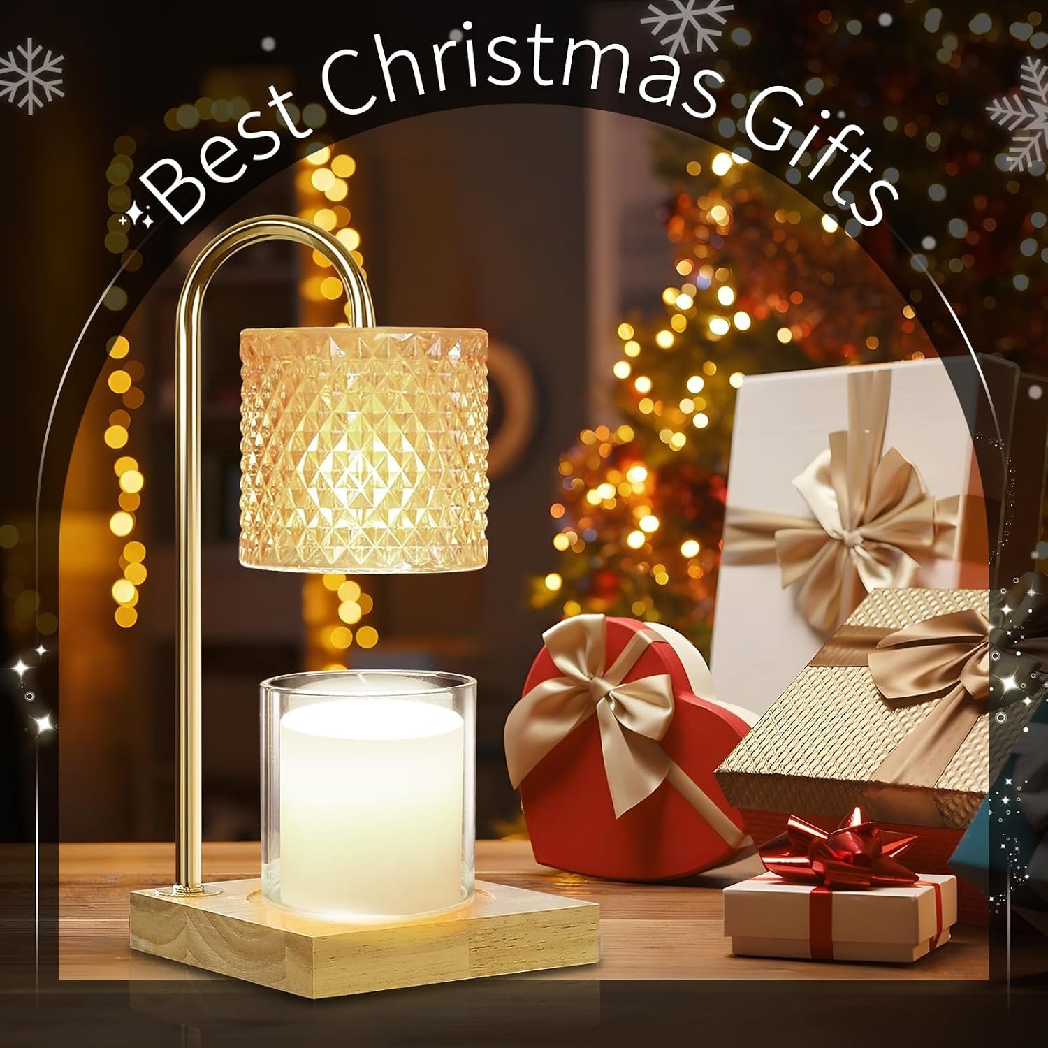2 Pack Candle Warmer Lamp with Timer & Dimmer, Perfect Housewarming & Birthday Gifts for Women and Mom, Stylish Home Decor for Scented Wax & Jar Candles, Elegant Amber Glass Design - Image 4
