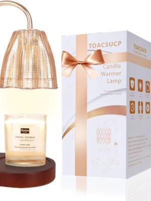Candle Warmer Lamp with 3 Bulbs, Adjustable Height Dimmable Candle Warmer with Timer, Compatible with Large Jar Candles, Candle Lamp with Charming Gift Box Ribbon for Her\/Him
