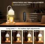 Candle Warmer Lamp with 3 Bulbs, Adjustable Height Dimmable Candle Warmer with Timer, Compatible with Large Jar Candles, Candle Lamp with Charming Gift Box Ribbon for Her\/Him(White)