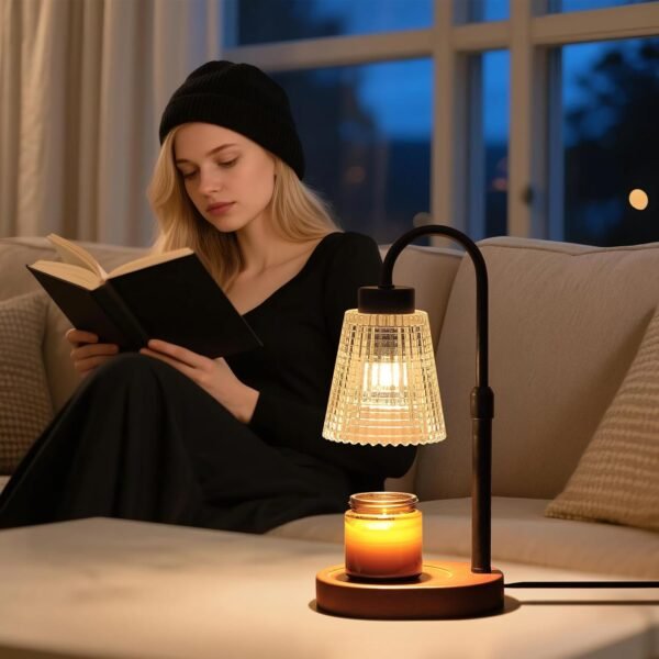 Black Candle Warmer Lamp WithTimer and Dimmer,Fragrance Electric Wax Melt Warmer with 2 Bulbs,Scented Jar Lamp,Mother's Day\/Birthday\/Gifts Christmas for Mom\/Wife,Home Decor,Adjustable Height