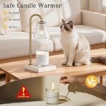 Gold and Marble Candle Warmer Lamp with Textured Glass Shade, Elegant Candle Lamp for Bedroom Living Room Kitchen, Luxury Home Decor Accent Lamp,Birthday Gift for Women