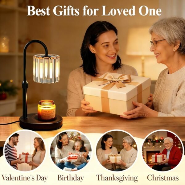 Candle Warmer Lamp with Timer, with LED Color Lights, Dimmable, Adjustable Height, House Warming Gifts New Home Decor, Gifts for Women Mom for Birthday Mothers Day Thanksgiving Day Christmas