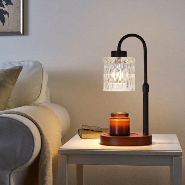 Black Candle Warmer Lamp with Dimmer and Timer,Home Decor Lamp for Scented Jar,Electric Wax Melt Warmer,Mother's Day\/Birthday\/Christmas Gifts for Mom\/Wife,Adjustable Height,with 2 Bulbs