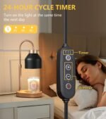 Candle Warmer Lamp with Dimmer and Timer,Home Decor Lamp for Scented Jar,Electric Wax Melt Warmer,Mother's Day\/Birthday for Mom\/Wife,Adjustable Height,with 2 Bulbs