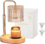 Candle Warmer Lamp with Timer: Gold Candle Warming Lamp Height Adjustable Wax Melt Warmer Dimmable Modern Farmhouse New Home Bedroom Decor Mothers Day Housewarming Gift for Women