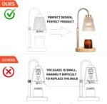 Gold Candle Warmer Lamp with Timer and Dimmer,Fragrance Electric Wax Melt Warmer with 2 Bulbs,Scented Jar Lamp,Mother's Day\/Birthday\/Christmas Gifts for Mom\/Wife,Home Decor,Adjustable Height