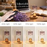 Candle Warmer Lamp with Timer: Purple Candle Warming Lamp with 2 Bulbs Height Adjustable Wax Melt Dimmable Bedroom Decor for Women
