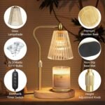 Candle Warmer Lamp - Candle Warmer Lamp with Timer and Dimmer Adjustable Height,Electric Wax Melt Warmer with 2 Bulbs for Scented Jar Candles Home Decor Mother's Day Gifts, Amber