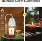 Candle Warmer Lamp with 3 Bulbs, Adjustable Height Dimmable Candle Warmer with Timer, Compatible with Large Jar Candles, Candle Lamp with Charming Gift Box for Her\/Him