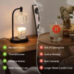 Black Candle Warmer Lamp with Timer and Dimmer,Flameless Wax Melt Warmer for Jar Candles with 2 Bulbs,House Warming Gifts,Mother's Day\/Birthday Gifts for Mom\/Wife,Home Decor