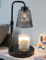 Candle Warmer Lamp with Timer Dimmable, Birthday Gifts for Women Mom, House Warming Gifts New Home Decor, Wax Melt Warmer for Jar Candles with 2 Bulbs, Black Marble Base