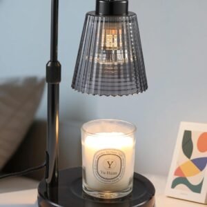 GODONLIF Candle Warmer Lamp with Timer Dimmable, Birthday Gifts for Women Mom, House Warming Gifts New Home Decor, Wax Melt Warmer for Jar Candles with 2 Bulbs, Black Marble Base
