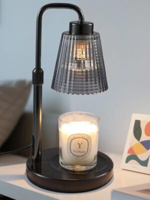 Candle Warmer Lamp with Timer Dimmable, Birthday Gifts for Women Mom, House Warming Gifts New Home Decor, Wax Melt Warmer for Jar Candles with 2 Bulbs, Black Marble Base