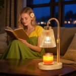Gold Candle Warmer Lamp with Timer and Dimmer,Fragrance Electric Wax Melt Warmer with 2 Bulbs,Scented Jar Lamp,Mother's Day\/Birthday\/Christmas Gifts for Mom\/Wife,Home Decor,Adjustable Height