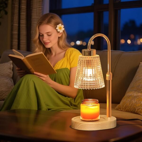 Gold Candle Warmer Lamp with Timer and Dimmer,Fragrance Electric Wax Melt Warmer with 2 Bulbs,Scented Jar Lamp,Mother's Day\/Birthday\/Christmas Gifts for Mom\/Wife,Home Decor,Adjustable Height