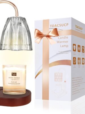 Candle Warmer Lamp with 3 Bulbs, Adjustable Height Dimmable Candle Warmer with Timer, Compatible with Large Jar Candles, Candle Lamp with Charming Gift Box for Her\/Him